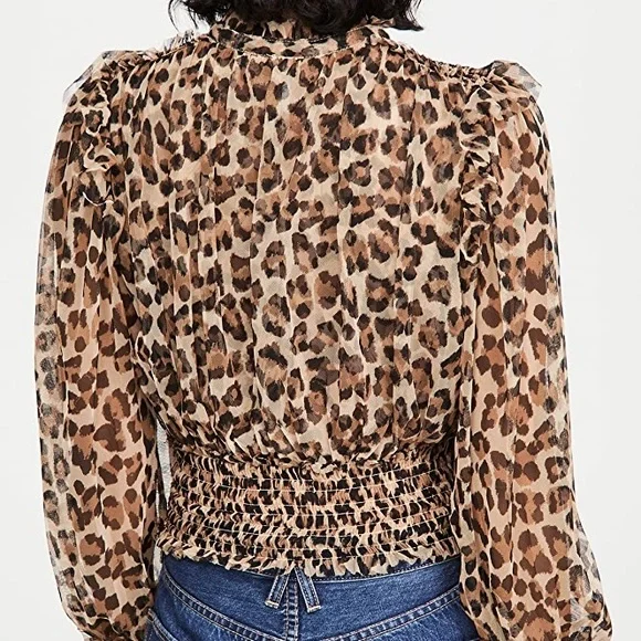 Free People Printed Twyla Top leopard - Picture 2 of 7